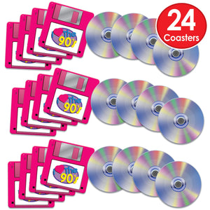 Bulk 90's Coasters (Case of 96) by Beistle