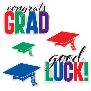 Plastic Congrats Grad Cutouts - Bulk/60 Cutouts