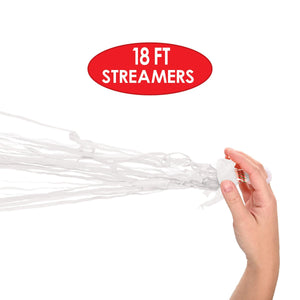 Bulk Handheld Party White Streamer Bundles (Case of 25) by Beistle