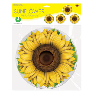 Beistle Plastic Sunflower Round Placemats