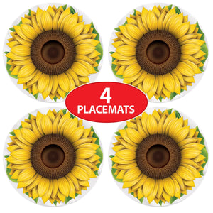 Beistle Plastic Sunflower Round Placemats