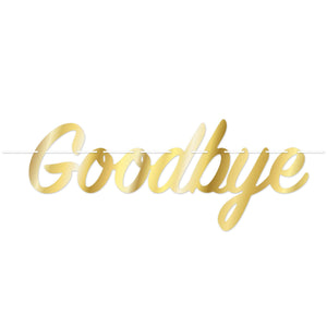 Foil "Goodbye" Party Streamer - Bulk 12 Pack