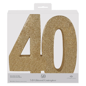 Bulk 3-D Glittered 40 Centerpiece (6 Pkgs Per Case) by Beistle