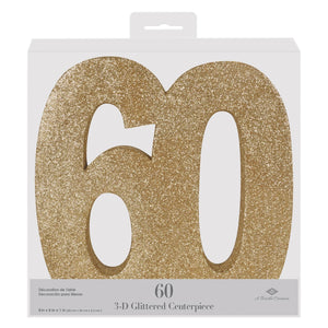 Bulk 3-D Glittered 60 Centerpiece (6 Pkgs Per Case) by Beistle