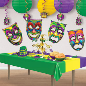 Bulk Mardi Gras Jumbo Foil Comedy & Tragedy Face Cutouts (12 Pkgs Per Case) by Beistle