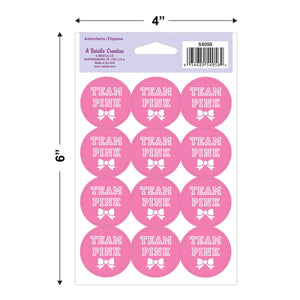 Beistle Team Blue/Team Pink Stickers (Case of 12 Sheets)