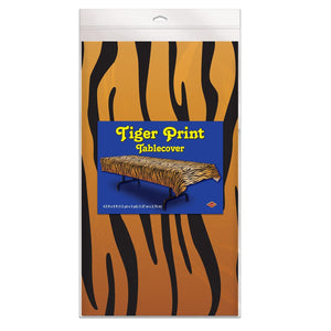 Bulk Tiger Print Tablecover (Case of 12) by Beistle