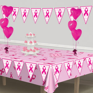 Pink Ribbon Pennant Banner