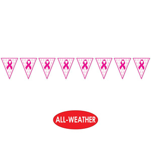 Pink Ribbon Pennant Banner