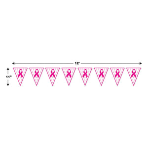 Pink Ribbon Pennant Banner