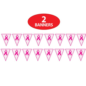 Pink Ribbon Pennant Banner