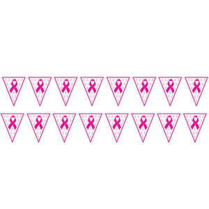 Pink Ribbon Pennant Banner