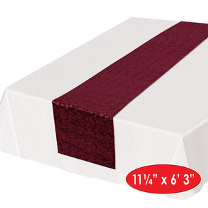 Bulk Sequined Table Runner - burgundy (Case of 12) by Beistle