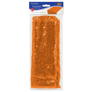 Bulk Sequined Table Runner - orange (Case of 12) by Beistle