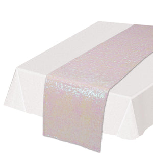 Sequined Party Table Runner - opalescent - Bulk 12 Pack