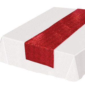 Sequined Party Table Runner - red - Bulk 12 Pack