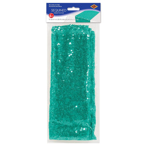 Bulk Sequined Table Runner - turquoise (Case of 12) by Beistle