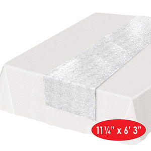 Bulk Sequined White Table Runner (12 Pkgs Per Case) by Beistle