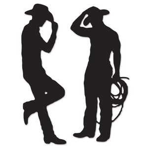 Cowboy Party Silhouettes - Bulk 24 Pack