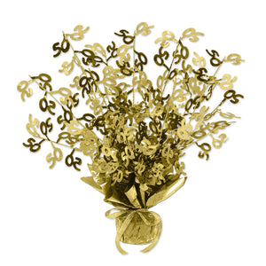 50th Anniversary Centerpiece - gold - Bulk 12 Pack