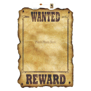 Western Wanted Sign - slotted to hold 8'x 11' photo