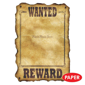 Western Wanted Sign - slotted to hold 8'x 11' photo