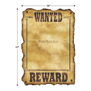 Western Wanted Sign - slotted to hold 8'x 11' photo