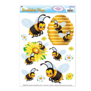 Bulk Bumblebee Clings (12 Sheets Per Case) by Beistle