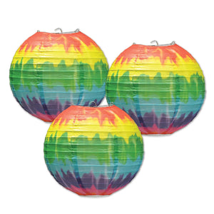 Tie-Dyed Party Paper Lanterns - Bulk 18 Pack