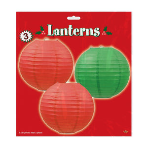 Red and Green Christmas Paper Lanterns