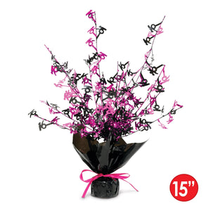 16 Gleam 'N Burst Centerpiece, black & cerise 