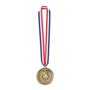 Gold Medal with Ribbon (4 Inch) - Bulk 12 Pack