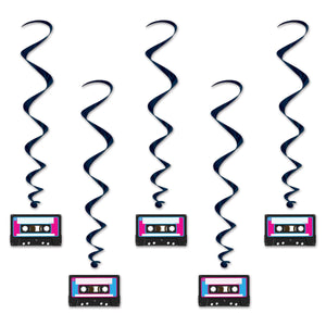 Cassette Tape Party Whirls - Bulk 6 Pack