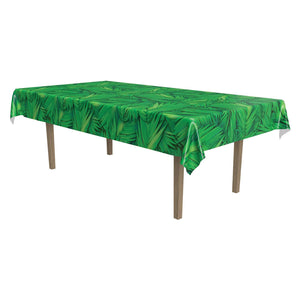 Luau Party Palm Leaf Tablecover- Green - Bulk 12 Pack