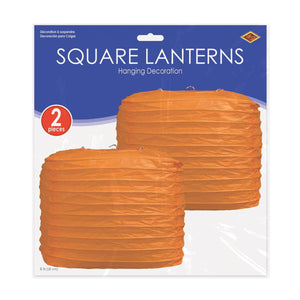 Square Paper Lanterns Orange, party supplies, decorations, The Beistle Company, General Occasion, Bulk, General Party Decorations, Paper Lanterns