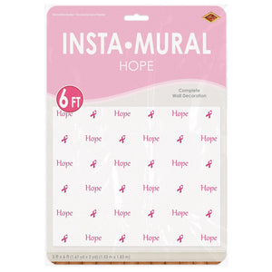 Hope Insta-Mural, party supplies, decorations, The Beistle Company, Pink Ribbon, Bulk, Pink Ribbon Theme