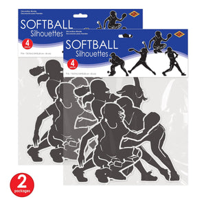 Softball Silhouettes, party supplies, decorations, The Beistle Company, Softball, Bulk, Sports Party Supplies, Softball Party Supplies