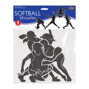 Softball Silhouettes, party supplies, decorations, The Beistle Company, Softball, Bulk, Sports Party Supplies, Softball Party Supplies