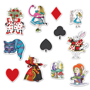 Alice In Wonderland Party Cutouts - Bulk 144 Pack