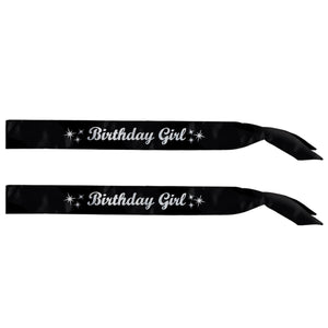 Bulk Glittered Birthday Girl Satin Sash (Case of 6) by Beistle