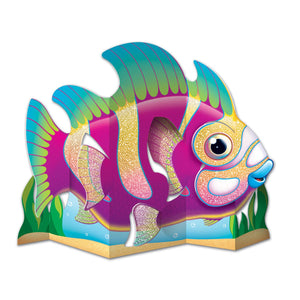 Luau Party 3-D Glittered Fish Centerpiece - Bulk 12 Pack