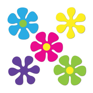 Mini Retro Flower Party Cutouts - Bulk 240 Pack