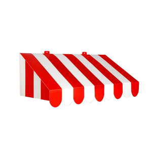 3-D Red/White Awning Party Wall Decoration - Bulk 6 Pack