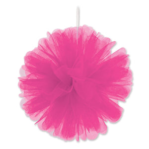 Party Cerise Tulle Balls - Bulk 24 Pack