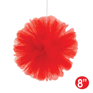 Tulle Balls Red, party supplies, decorations, The Beistle Company, General Occasion, Bulk, General Party Decorations, Tulle Balls 