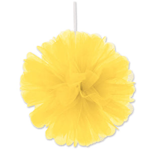 Party Yellow Tulle Balls - Bulk 24 Pack