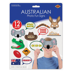 Australian Photo Fun Signs, party supplies, decorations, The Beistle Company, Australian, Bulk, Other Party Themes, Olympic Spirit - International Party Themes, Australian Themed Decorations