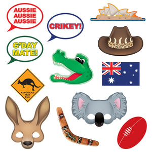 Australian Party Photo Fun Signs - Bulk 144 Pack