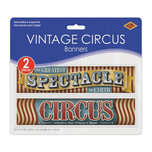 Beistle Vintage Circus Banners (12 packs) - Vintage Circus Party Theme