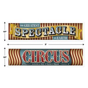 Beistle Vintage Circus Banners (12 packs) - Vintage Circus Party Theme